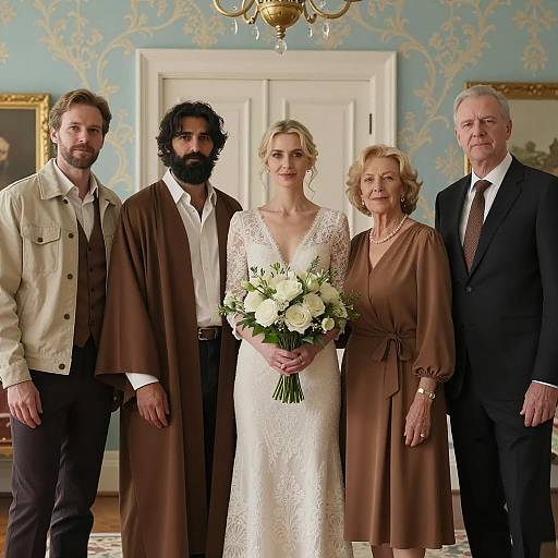 Warmly Lit Group Photo in Elegant Room