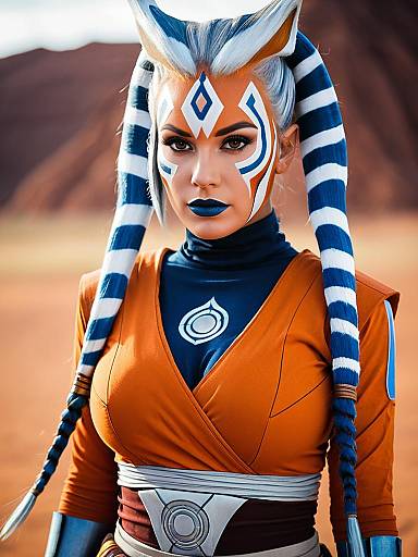 Lifestyle costume photo of Ahsoka tano. Cosplay clothes