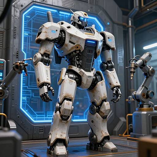 Protectron Robot Guard in Sci-Fi Facility