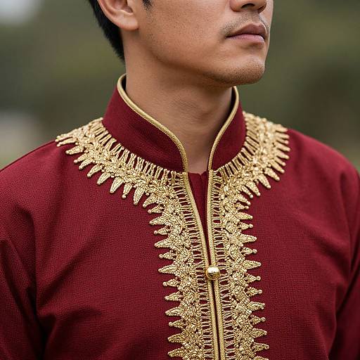 Close-Up of Man in Traditional Wear