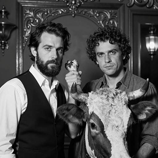 Intense Portrait in Ornate Room