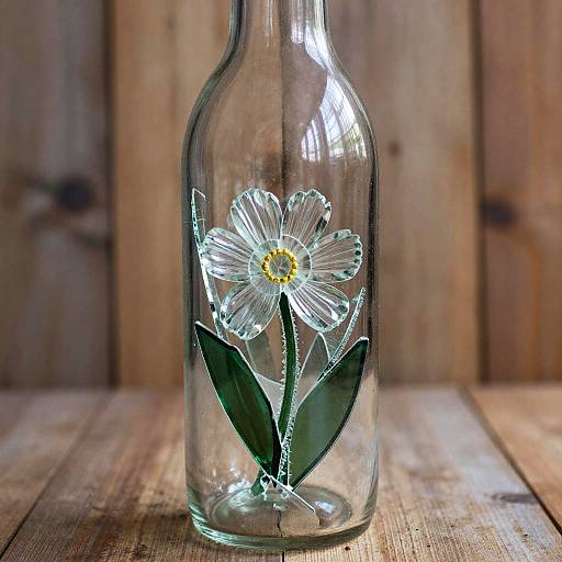 Jagged Floral Broken Glass Art