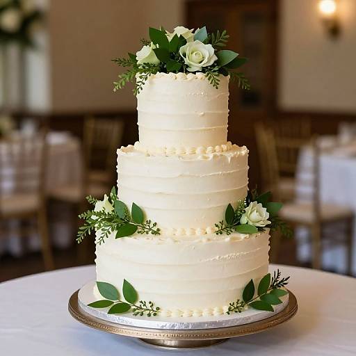 Greenery Inspired Two-Tier Wedding Cake