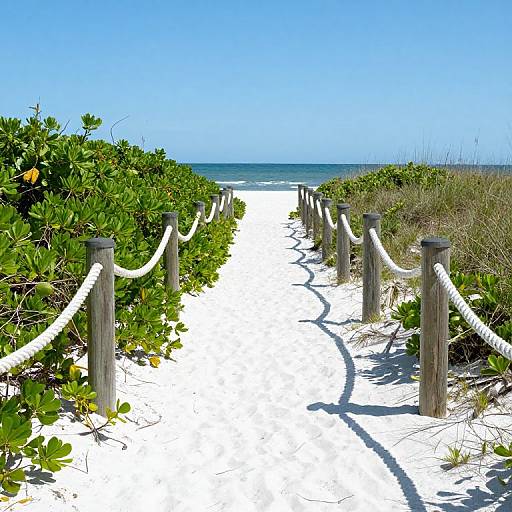 Sandy Beach Path with Pillars