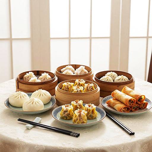 Elegant Morning Dim Sum Arrangement