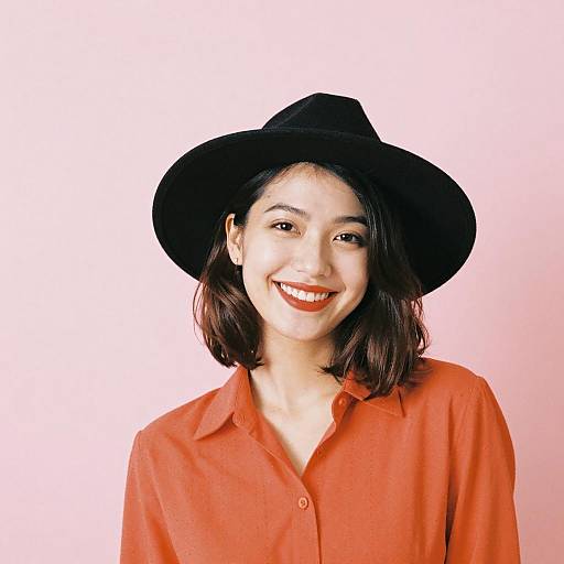 Retro Vibes: Chic Woman in Orange