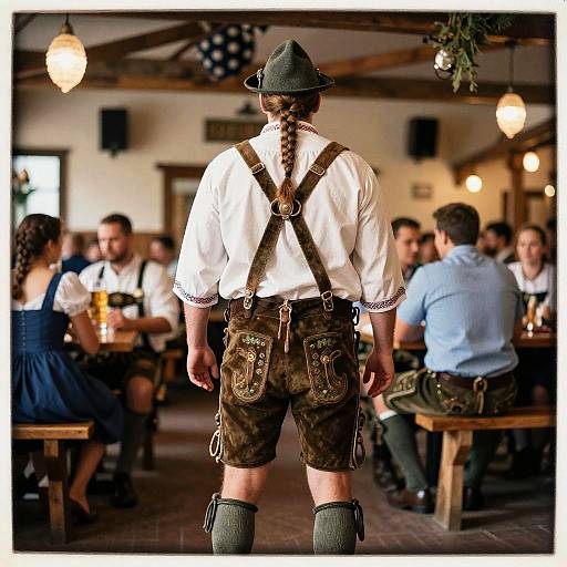 Viking Braid Man in Oktoberfest Attire