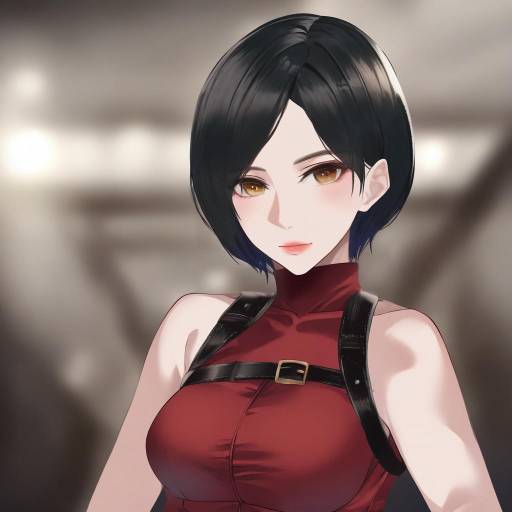 Illustration of Ada wong, resident evil in the style of Suujiniku