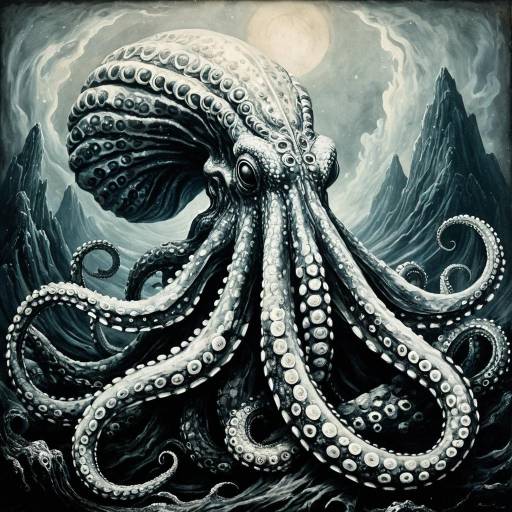 Mystical Kraken in Vintagepunk Artwork Mystical Kraken in Vintagepunk Artwork