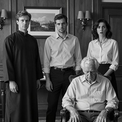 Dramatic Black and White Room Portrait