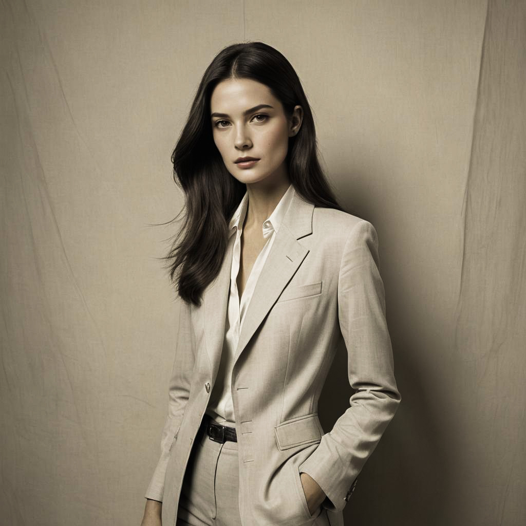 Vintage Photo of a Thoughtful Business Woman