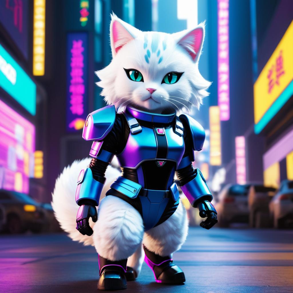 Feline Android 18 in Neon Megacity