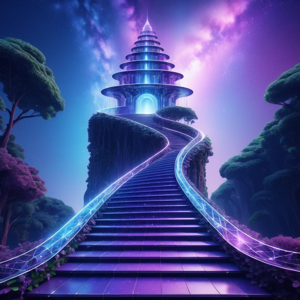 Ethereal AI Staircase in a Magical Kingdom