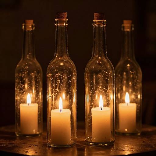 Candlelit Bottles Holding Memories