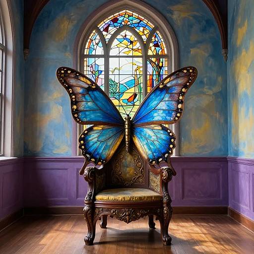 Ornate Butterfly Wing Throne Room