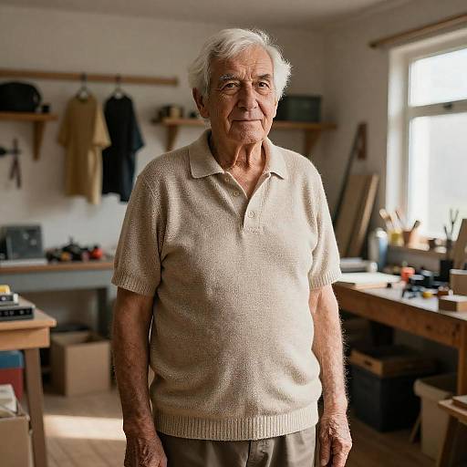 Elderly Man in Workshop
