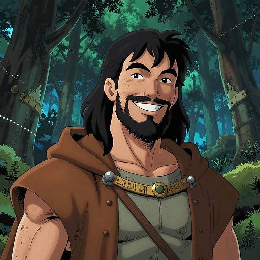 Neon Night Druid Comic Portrait