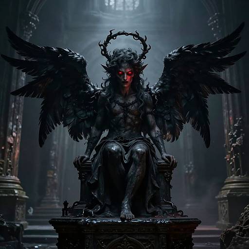 Evil Cherub on Gothic Altar