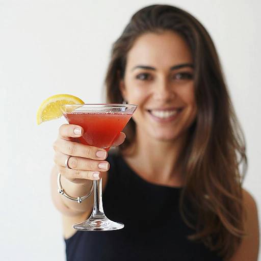 Smiling Woman with Martini Glass