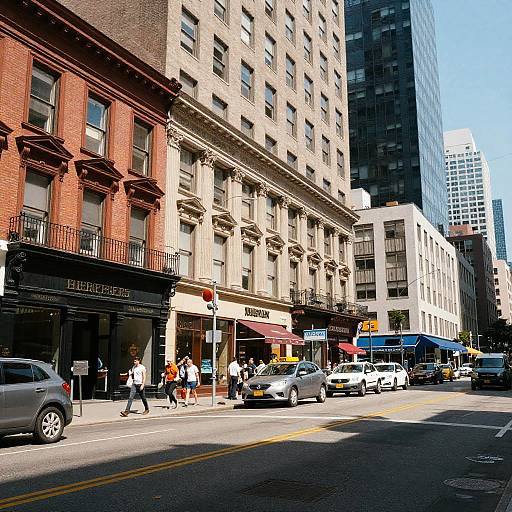 Enhanced Vibrant Urban Street Scene