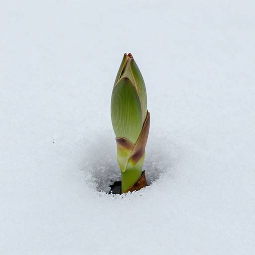 Pop Art Green Bud in Snow