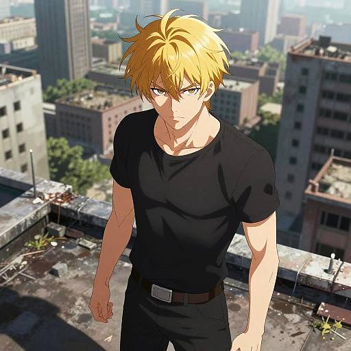 Blonde Warrior on Ruined Rooftop