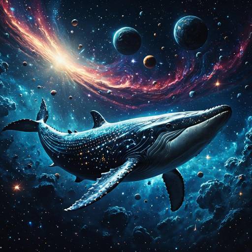 Cosmic Whale Floating in Space