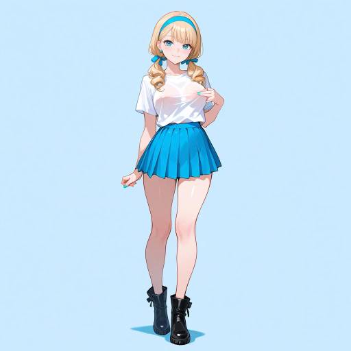 Slender Young Woman in Stylish Outfit Slender Young Woman in Stylish Outfit