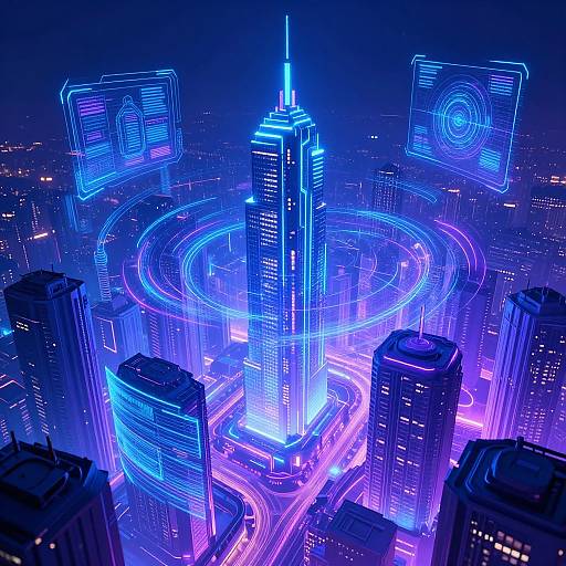 Vibrant Neon Cyberpunk Cityscape