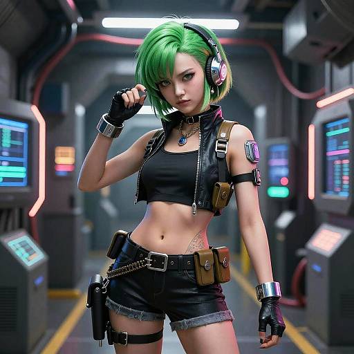 Anime Android 18 Hacker Pose