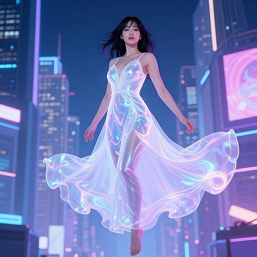 Mesmerizing Cyberpunk AI Woman