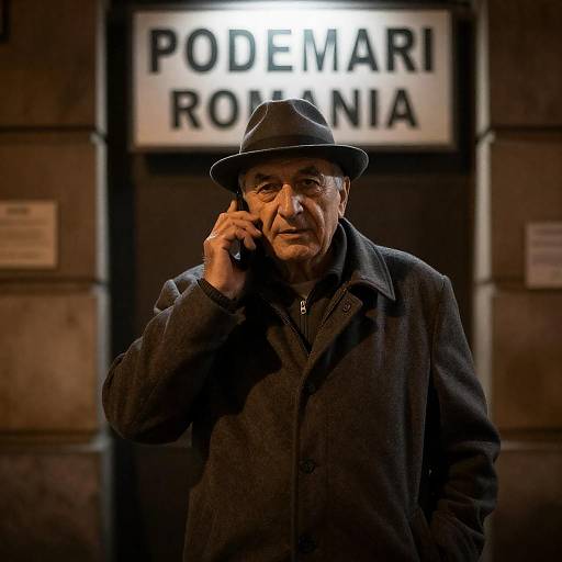 Older Man Talking on Phone in Dimly Lit Alley