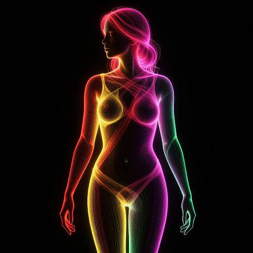 Vibrant Luminous Woman Silhouette