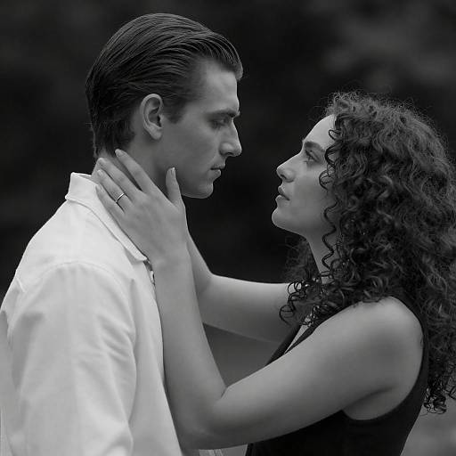 Intimate Black and White Profile Portrait
