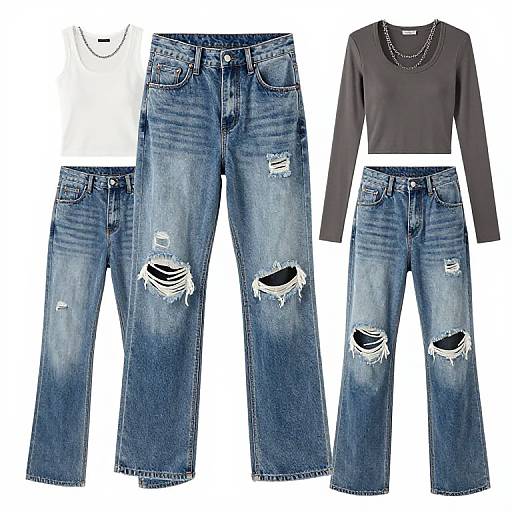Urban Streetwear with Distressed Jeans