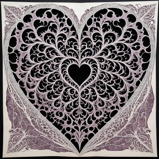 Intricate Heart-Shaped Paper Cut Artwork