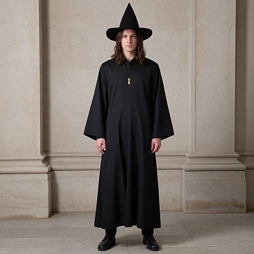 Wizard LARP Costume Black Robe
