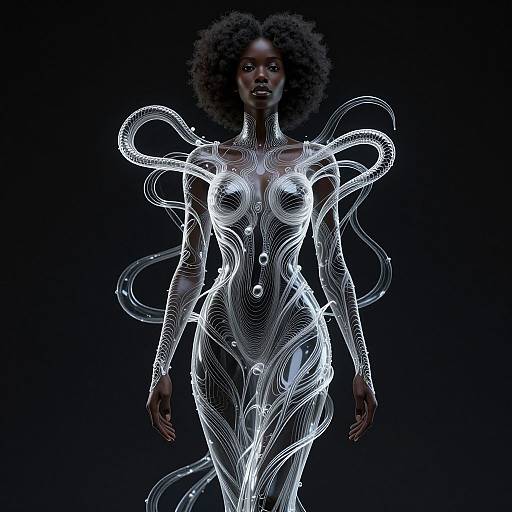 Ethereal Black Woman in Liquid Metal