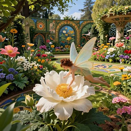 Renaissance Fairy in Enchanted Garden
