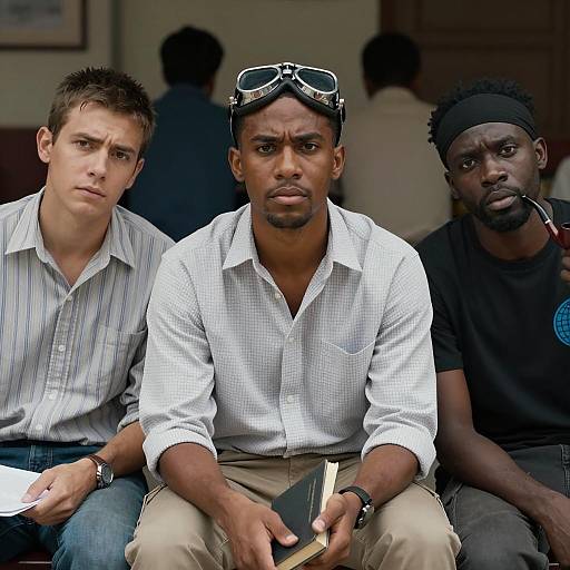 Three Intense Friends in Dim Lighting