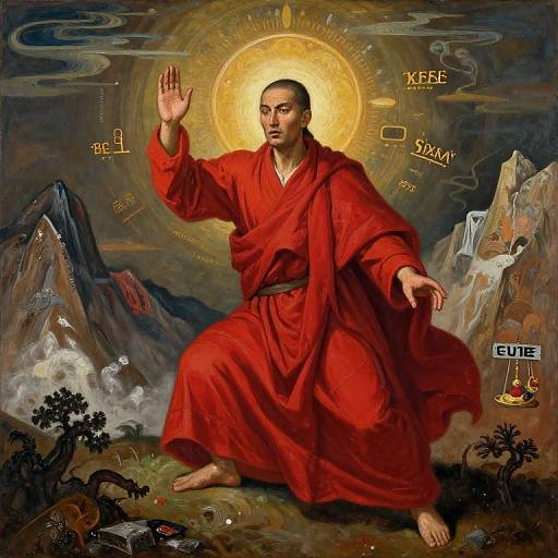 Red Robed Figure Casting Destructive Spell