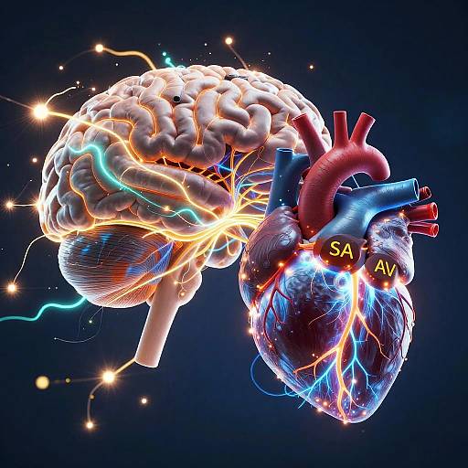 Bioelectromagnetism Brain-Heart Illustration