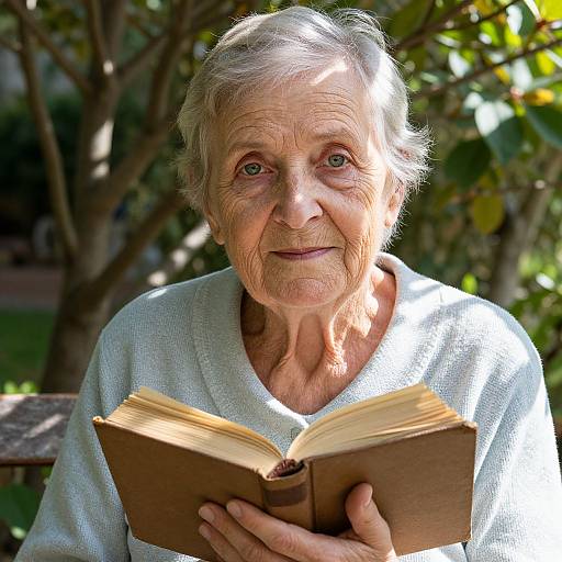 Hyperrealistic Elderly Woman in Garden
