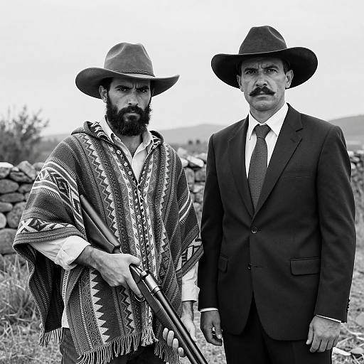 Dramatic Portrait of Two Outdoorsmen