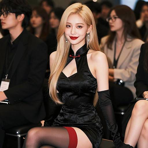 Seductive Ulzzang in Sheer Black Cheongsam