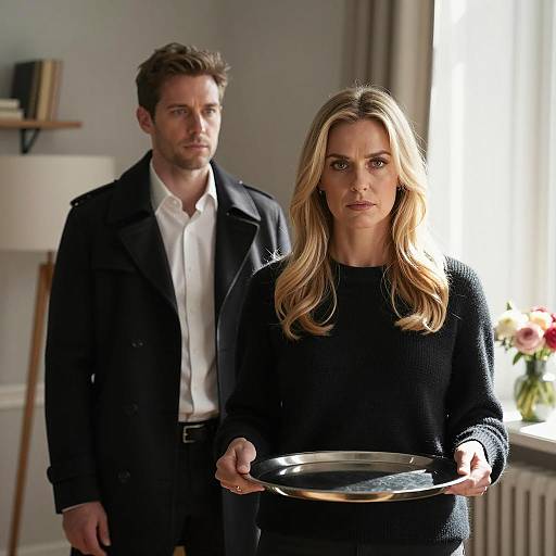 Serious Encounter in Sunlit Room