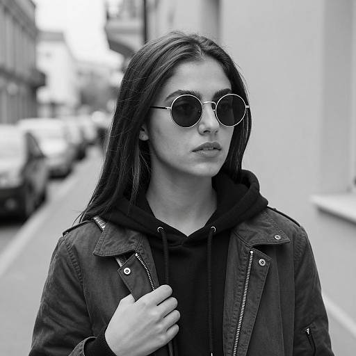 Urban Style: Black and White Portrait
