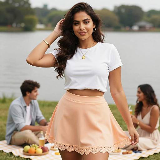 Pear-Shaped Woman Summer Picnic Style