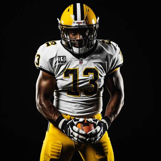 American Football Player in Yellow and White Uniform