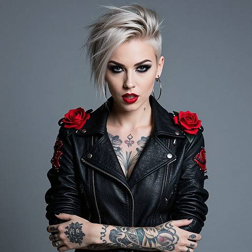 Edgy Punk Woman with Tattoos
